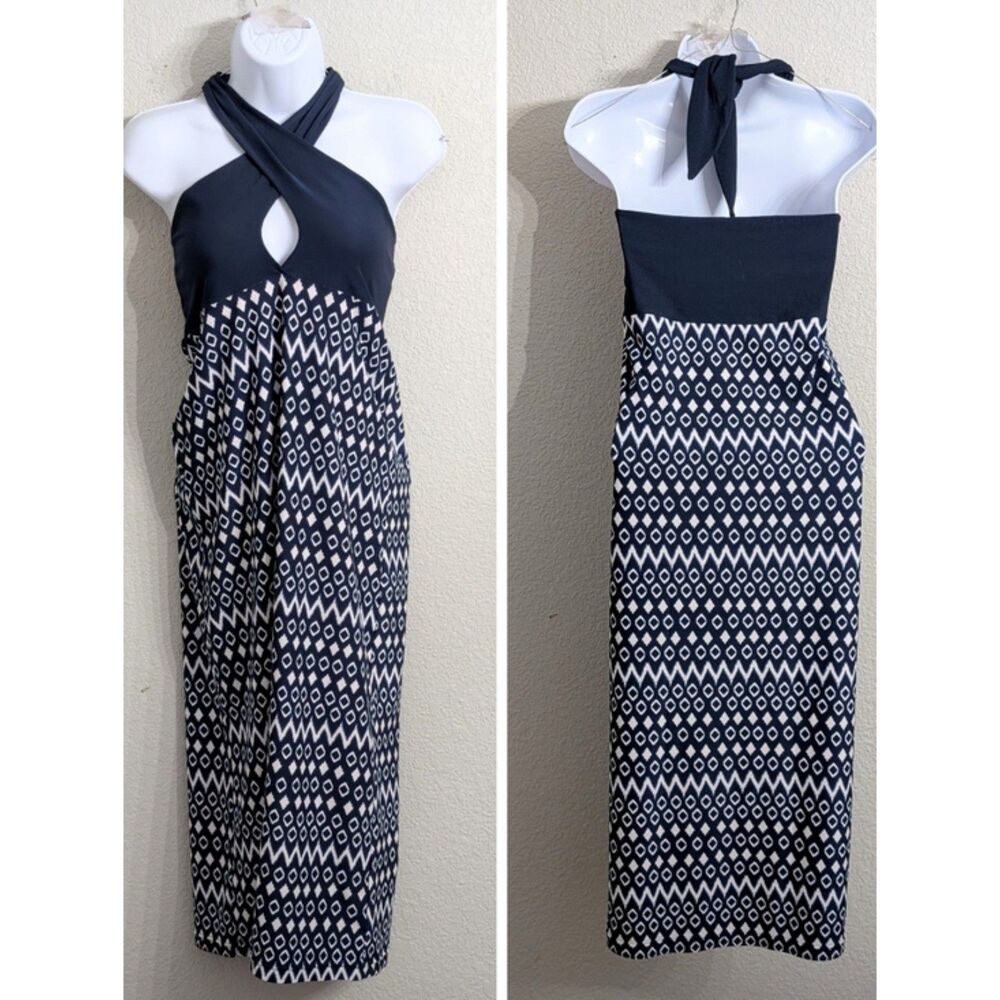 Coolibar Navy Blue Halter Dress Size S UPF 50+ Sun Protection Stretch Resortwear